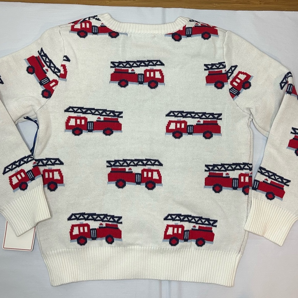 NWT CLASSIC PREP CHARLIE FIRETRUCK ALLOVER SWEATER - Picture 5 of 7
